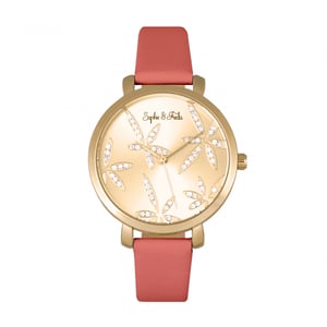 Sophie & Freda Key West horloge met leren band en Swarovski-kristallen
