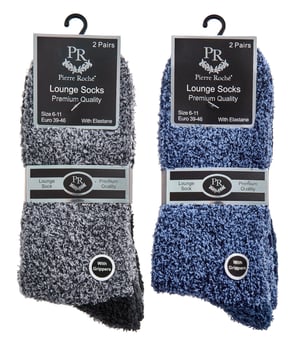 Sock Snob 4 Paar Heren Antislip Pantoffel Gezellige Sokken - Grijs Blauw