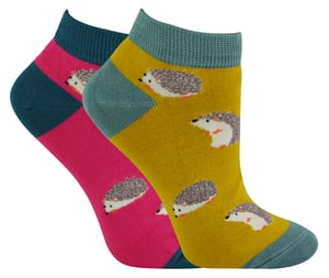 Miss Sparrow - 2 paar bamboesokken voor dames - Egels