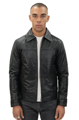 Heren lederen Harrington jas-Shanghai