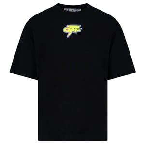 Gebroken wit oversized zwart T-shirt met Degrade Thunder-logo