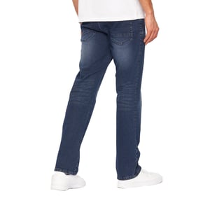 Crosshatch Heren Denim Jeans met print (Donkere wasbeurt)