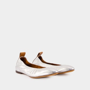 Lanvin Ballerina's - - Leer - Zilver