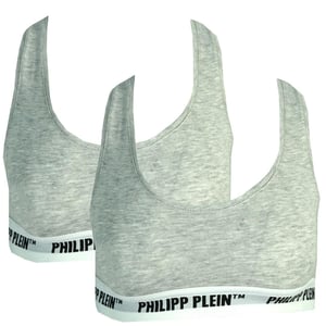 Philipp Plein grijs ondergoed sportbeha set van twee