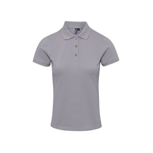 Premier Dames/dames Coolchecker Plus Piqu Polo met CoolPlus (Zilver)