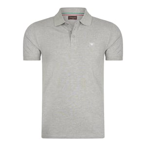 Cappuccino Italia Polo SS Polo Plain Pique Grijs