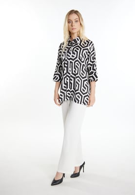 Dreimaster overhemdblouse Dames zwart en wit