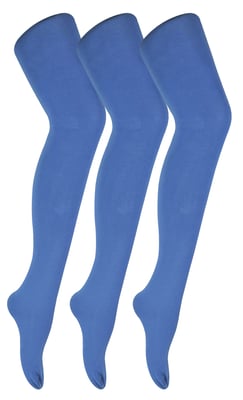3 paar dames gekleurde ondoorzichtige 80 denier panty's - Maanlichtblauw