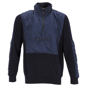 Prada Windbreaker in Marineblauwe Wol en Nylon