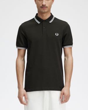Fred Perry Heren Twin Tipped Signature Polo Shirt NOS
