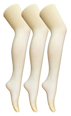 3 paar dames gekleurde ondoorzichtige 80 denier panty's - Room