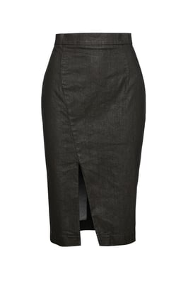 Stofgroene kokerrok van Conquista Fashion
