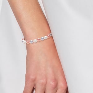 Armband Parels van het water Rank Sweet Ronde 6-7mm Black Luxury 925