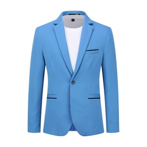 Heren colbert slim fit jas zakelijk dagelijks blazer hemelsblauw