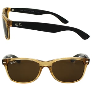 Ray-Ban Zonnebril New Wayfarer 2132 945/57 Honey Crystal Bruin Polarized 55mm