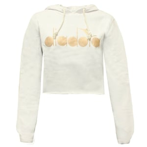 Diadora Cropped Witte Hoodie voor Vrouwen