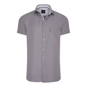 Cappuccino Italia Overhemden Short Sleeve Blouse Antraciet Grijs