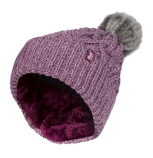 Heat Holders - Pom Pom-muts met boeien voor dames - Roos