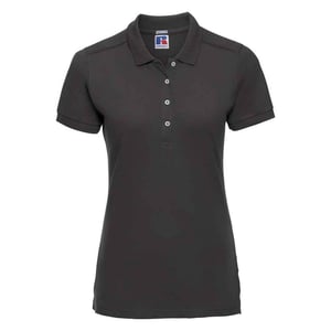 Russell Dames/Dames Piqué Stretch Poloshirt (Zwart)