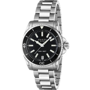 Gucci YA136403 Dive zwarte wijzerplaat dames horloge