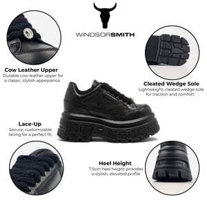 Windsor Smith Zwarte Chunky Leren Sneakers - Swerve