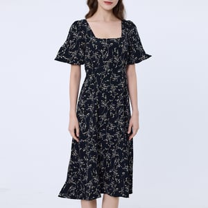 Vierkante halslijn Liberty print jurk