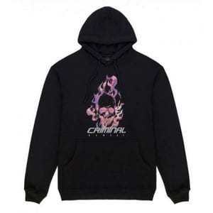 Criminal Damage Flamin Skull Heren Zwarte Hoodie