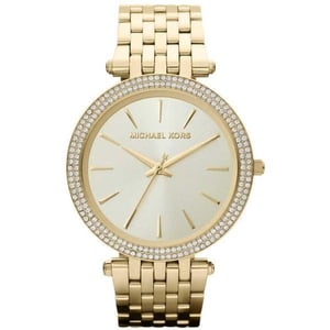 Michael Kors MK3191 Darci Glitz Gold Dial Pave Bezel Crystal Vrouwenhorloge