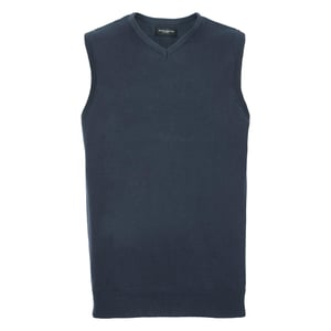 Russell Collectie Heren V-hals Mouwloos Gebreide Trui-trui-top / Trui-trui (Franse marine)