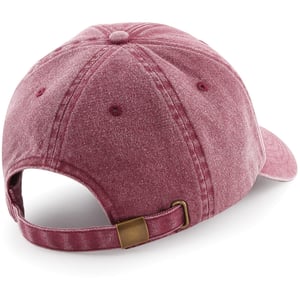 Beechfield Unisex Laag Profiel Vintage Denim-Look Cap (Vintage Rood)