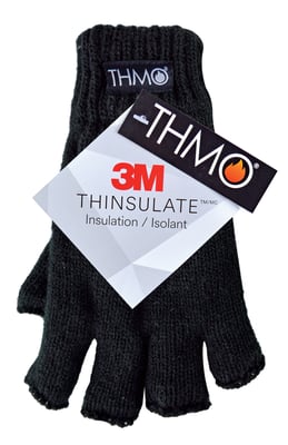 THMO - Thermische winterhandschoenen zonder vingers voor kinderen - Zwart