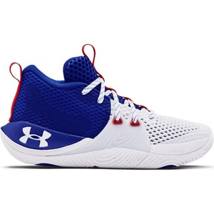 Under Armour GS Embiid 1 Kids Wit/Blauw Basketbalschoenen