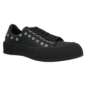 Alexander McQueen Heren Deck Plimsoll in Zwart/Zilver
