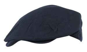Heren linnen platte pet in crème en denim - Spijkerbroekblauw