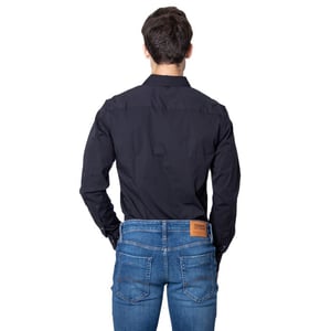 Tommy Jeans Overhemden Slim Fit Stretch Zwart