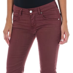 Lange jeansbroek met smal gesneden zomen 10DBF0475-B088 vrouw