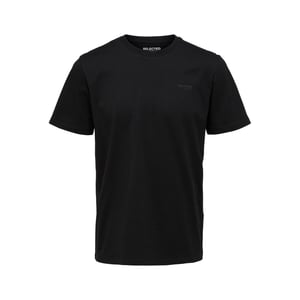Selected Tee SS Aspen Logo Tee Zwart