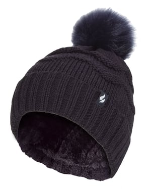 Heat Holders Dames Winter Bont Pom Pom Beanie Muts - Marine