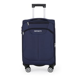 Blauwe zachte koffer 8-wiel bagageset TSA lichte handbagage handbagage