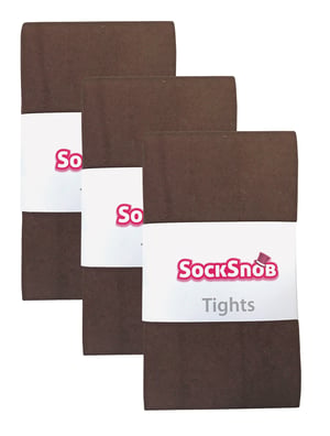 3 paar dames gekleurde ondoorzichtige 80 denier panty's - Bruin