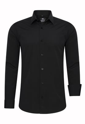 Rusty Neal Overhemden Overhemd Slim Fit Zwart