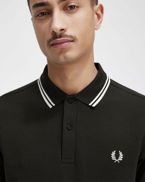 Fred Perry Heren Twin Tipped Signature Polo Shirt NOS