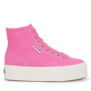 Superga Dames/Dames 2708 Hoge Tops met kant (Fuchsia Roze/Avorio)