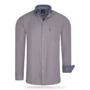 Cappuccino Italia Overhemden Regular Fit Overhemd Antraciet Grijs