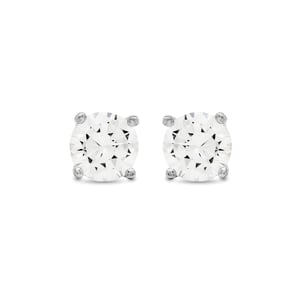 Luxenter oorbellen, basis 925 sterling zilver en glanzende zirkonia met gerhodineerde afwerking