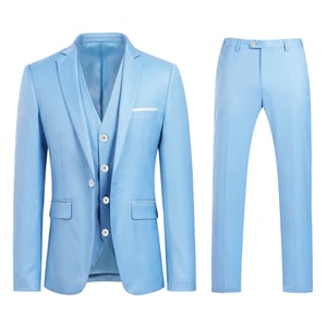 Stijlvol 3-delig lichtblauw slim-fit pak