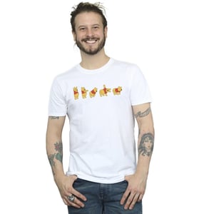 Disney Heren Winnie De Poeh Strek T-shirt (Wit)