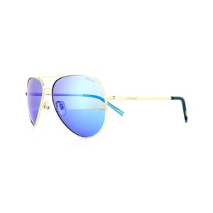 Polaroid Aviator unisex goud grijze blauwe spiegel gepolariseerde zonnebril