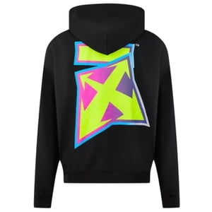 Gebroken witte zwarte slim-fit hoodie met Dedrade Thunder-logo