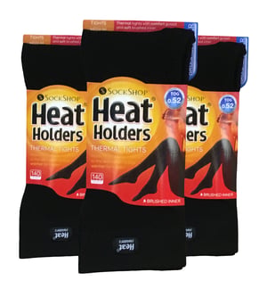 Heat Holders 3-pack dames zwarte thermo panty's - Zwart